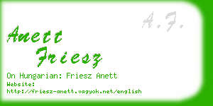 anett friesz business card